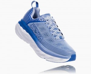 Hoka One One Bondi 6 Straßenlaufschuhe Damen Blau | 32658ATCW