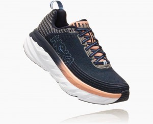 Hoka One One Bondi 6 Wanderschuhe Damen Indigo Rosa | 49062DQNZ