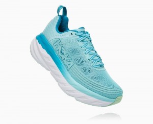 Hoka One One Bondi 6 Wanderschuhe Damen Braun Blau | 05821ROUT