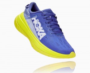 Hoka One One Carbon X Straßenlaufschuhe Damen Blau | 27149UZGH