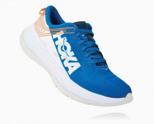 Hoka One One Carbon X Wanderschuhe Herren Königsblau Blau Weiß | 47682ZVGD