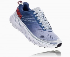 Hoka One One Clifton 6 Wanderschuhe Damen Blau | 97130RIVA