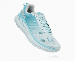 Hoka One One Clifton 6 Wanderschuhe Damen Braun Blau | 68271IEDQ