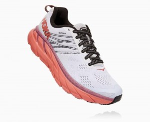 Hoka One One Clifton 6 Wanderschuhe Damen Nimbus Cloud/Lantana | 96248AGNM