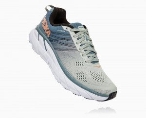 Hoka One One Clifton 6 Wanderschuhe Damen Lead/Sea Foam | 26584YANT