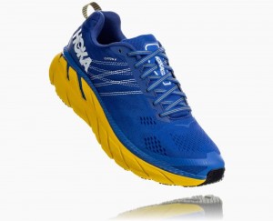 Hoka One One Clifton 6 Wanderschuhe Herren Blau Zitrone | 92501DXOH