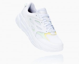 Hoka One One Clifton L Wanderschuhe Damen Weiß Grün Grau | 34672TVJG