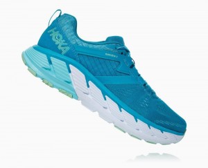 Hoka One One Gaviota 2 Laufschuhe Damen Blau Grün Grau | 82564TRNM