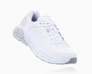 Hoka One One Gaviota Leather Laufschuhe Damen Weiß | 08127QMPT