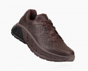 Hoka One One Gaviota Leather Wanderschuhe Herren Kaffee Schwarz | 64578LNRH
