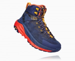 Hoka One One Kaha GORE Wanderstiefel Herren Blau Rot | 97584XVQZ