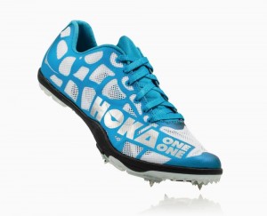 Hoka One One Rocket LD Spikes Herren Weiß Blau | 60798DJKO