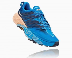 Hoka One One Speedgoat 4 Wide Trail Schuhe Damen Indigo Aprikose | 59847UZAT