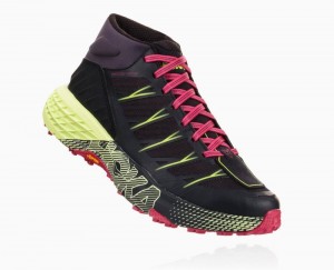 Hoka One One Speedgoat Mid Waterproof Wanderstiefel Damen Schwarz | 80136OQNS