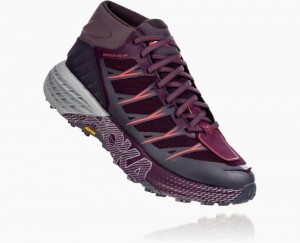 Hoka One One Speedgoat Mid Waterproof Wanderstiefel Damen Schwarz Lila | 78346NBWR