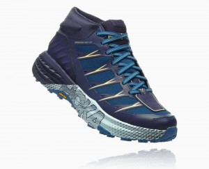 Hoka One One Speedgoat Mid Waterproof Wanderstiefel Damen Blau | 35621VNDK