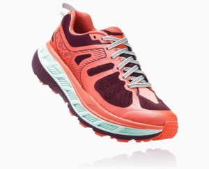 Hoka One One Stinson ATR 5 Trail Schuhe Damen Fig/Emberglow | 90458ZICJ