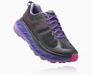 Hoka One One Stinson ATR 5 Wanderschuhe Damen Ebony/Very Berry | 92768KDIL